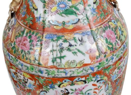 PAIR OF 19TH CENTURY ROSE MEDALLION VASES LAMPS - ADDITIONAL PHOTO 8