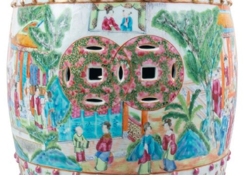 PAIR OF 19TH CENTURY CHINESE ROSE MEDALLION GARDEN SEATS CIRCA 1880 - ADDITIONAL PHOTO 2