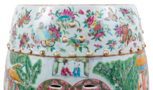 PAIR OF 19TH CENTURY CHINESE ROSE MEDALLION GARDEN SEATS CIRCA 1880 - ADDITIONAL PHOTO 3