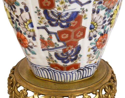 PAIR JAPANESE IMARI VASES LAMPS 19TH CENTURY - ADDITIONAL PHOTO 5