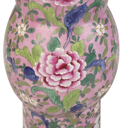PAIR LATE 19TH CENTURY CHINESE FAMILLE ROSE VASES LAMPS - ADDITIONAL PHOTO 4