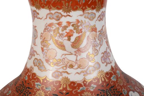 LARGE JAPANESE KORANGO IMARI BAMBOO PATTERNED VASE CIRCA 1900 - ADDITIONAL PHOTO 6