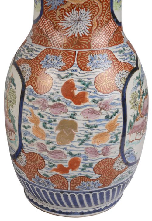 LARGE PAIR FLARED NECK KUTANI VASES CIRCA 1890 - ADDITIONAL PHOTO 8