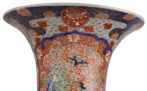 LARGE 19TH CENTURY JAPANESE IMARI SPILL VASES LAMP - ADDITIONAL PHOTO 3