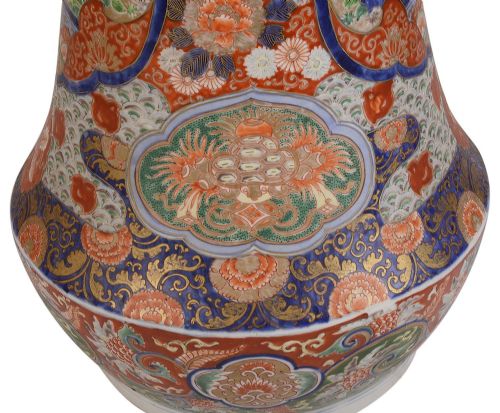 LARGE 19TH CENTURY JAPANESE IMARI SPILL VASES LAMP - ADDITIONAL PHOTO 4