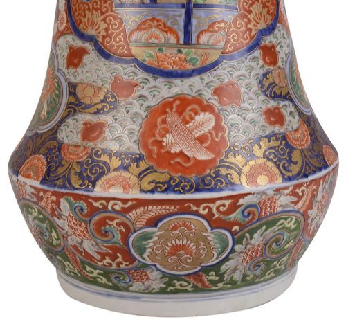 LARGE 19TH CENTURY JAPANESE IMARI SPILL VASES LAMP - ADDITIONAL PHOTO 6