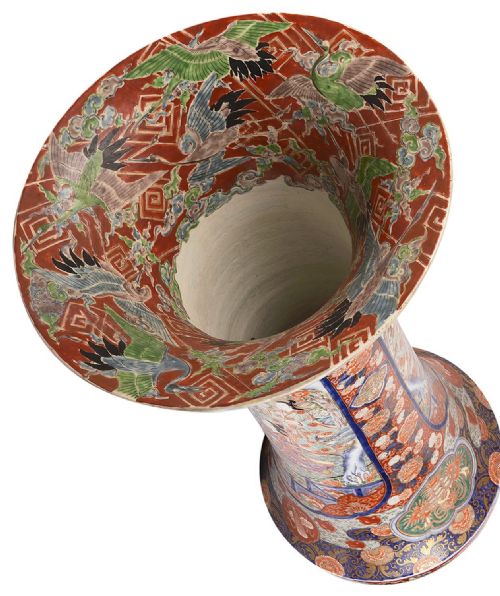 LARGE 19TH CENTURY JAPANESE IMARI SPILL VASES LAMP - ADDITIONAL PHOTO 8