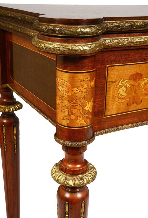 FRENCH 19TH CENTURY MARQUETRY INLAID CARD TABLE - ADDITIONAL PHOTO 3