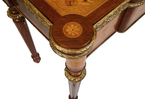 FRENCH 19TH CENTURY MARQUETRY INLAID CARD TABLE - ADDITIONAL PHOTO 4