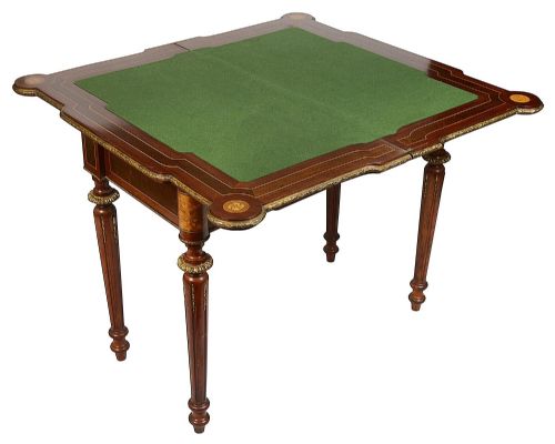 FRENCH 19TH CENTURY MARQUETRY INLAID CARD TABLE - ADDITIONAL PHOTO 6
