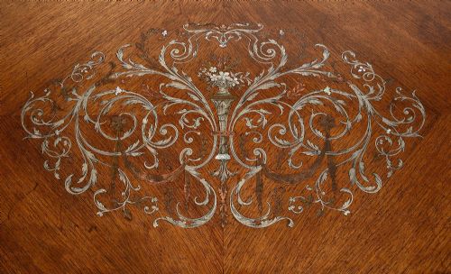 19TH CENTURY FRENCH LOUIS XVI STYLE SILVER INLAID CENTRE TABLE - ADDITIONAL PHOTO 2