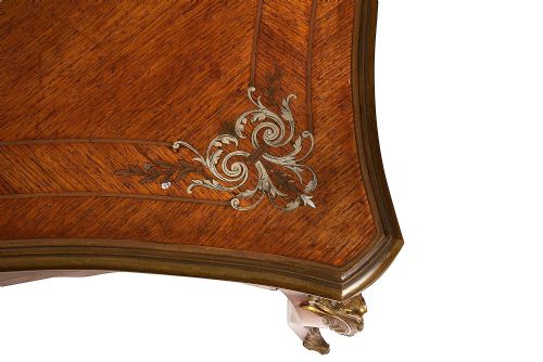 19TH CENTURY FRENCH LOUIS XVI STYLE SILVER INLAID CENTRE TABLE - ADDITIONAL PHOTO 4