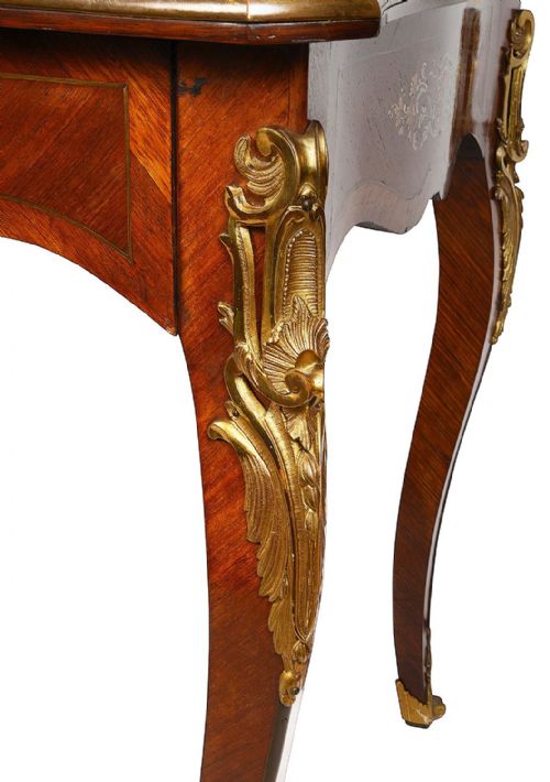 19TH CENTURY FRENCH LOUIS XVI STYLE SILVER INLAID CENTRE TABLE - ADDITIONAL PHOTO 7