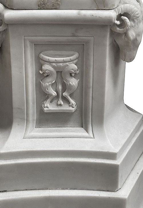 LARGE NEOCLASSICAL REVIVAL FLOOR STANDING MARBLE LAMP CIRCA 1900 - ADDITIONAL PHOTO 5