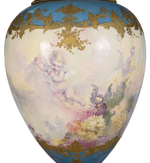 19TH CENTURY SEVRES STYLE LIDDED VASE - ADDITIONAL PHOTO 5