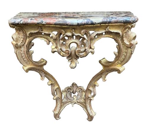 PAIR FRENCH 18TH CENTURY CARVED GILT WOOD CONSOLE TABLES - ADDITIONAL PHOTO 1