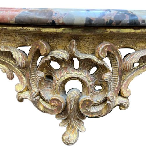 PAIR FRENCH 18TH CENTURY CARVED GILT WOOD CONSOLE TABLES - ADDITIONAL PHOTO 2