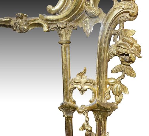 CHIPPENDALE STYLE CARVED GILT WOOD PIER GLASS WALL MIRROR CIRCA 1860 - ADDITIONAL PHOTO 2