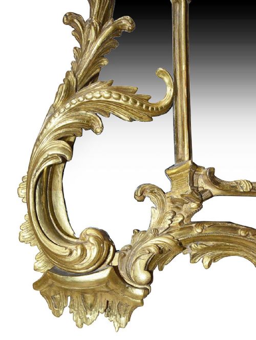 CHIPPENDALE STYLE CARVED GILT WOOD PIER GLASS WALL MIRROR CIRCA 1860 - ADDITIONAL PHOTO 3