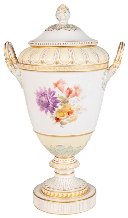 PAIR KPM TWO HANDLE PORCELAIN VASES CIRCA 1890 - ADDITIONAL PHOTO 2