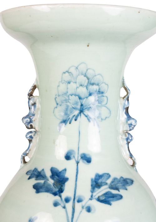 CHINESE BLUE AND WHITE 19TH CENTURY VASE LAMP - ADDITIONAL PHOTO 6