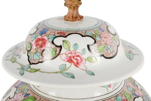 19TH CENTURY SAMSON FAMILLE ROSE STYLE ORMOLU MOUNTED VASE LAMP - ADDITIONAL PHOTO 3