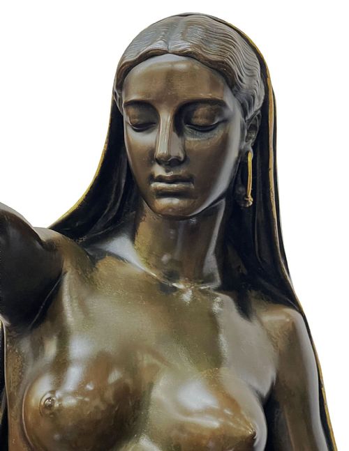 FRANOISCHRISTOPHEARMAND TOUSSAINT 18061862 A LARGE PAIR OF FRENCH MID19TH CENTURY GILT AND PATINATED BRONZE FIGURAL TORCHRES - ADDITIONAL PHOTO 6