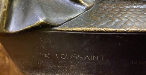 FRANOISCHRISTOPHEARMAND TOUSSAINT 18061862 A LARGE PAIR OF FRENCH MID19TH CENTURY GILT AND PATINATED BRONZE FIGURAL TORCHRES - ADDITIONAL PHOTO 11