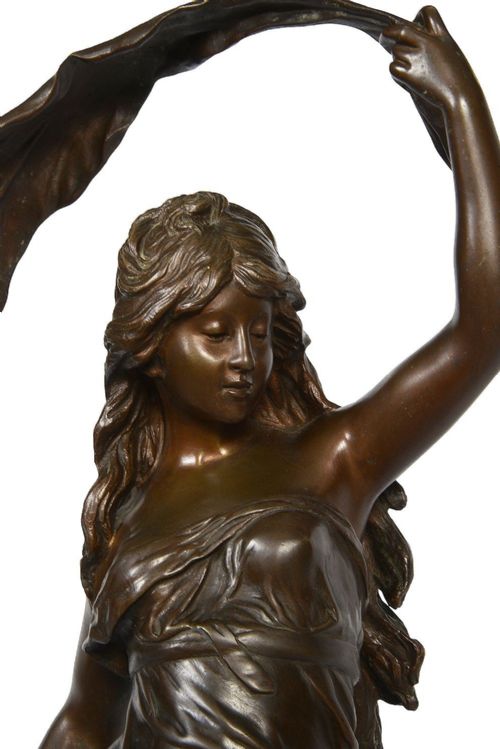 AUGUSTE MOREAU SCULPTURE OF 'THE BREEZE' 19TH CENTURY - ADDITIONAL PHOTO 4