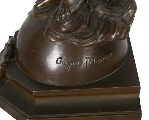 AUGUSTE MOREAU SCULPTURE OF 'THE BREEZE' 19TH CENTURY - ADDITIONAL PHOTO 6