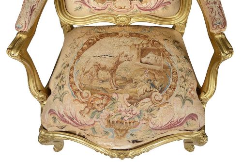 PAIR 19TH CENTURY FRENCH GILT WOOD SALON CHAIRS - ADDITIONAL PHOTO 4