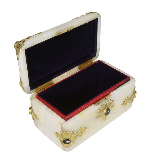 19TH CENTURY FRENCH ONYX ORMOLU JEWELLERY CASKET - ADDITIONAL PHOTO 3