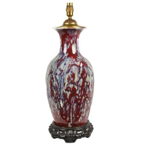 Antique Chinese Sang De Boeuf Vase or Lamp