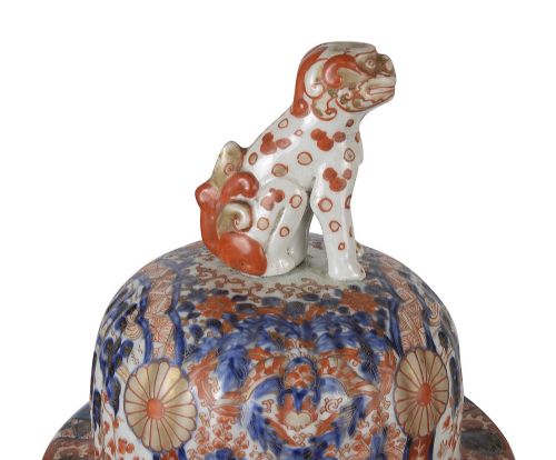 PAIR JAPANESE LIDDED IMARI VASES 19TH CENTURY - ADDITIONAL PHOTO 1