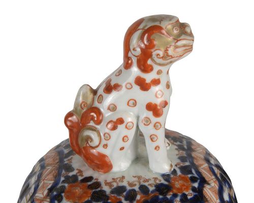 PAIR JAPANESE LIDDED IMARI VASES 19TH CENTURY - ADDITIONAL PHOTO 6