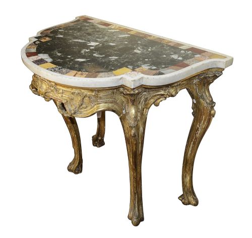 18TH CENTURY VENETIAN GILT WOOD CONSOLE TABLE - ADDITIONAL PHOTO 1