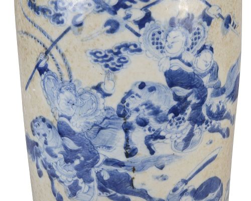 19TH CENTURY CHINESE BLUE AND WHITE VASE LAMP 56CM 22 HIGH - ADDITIONAL PHOTO 3