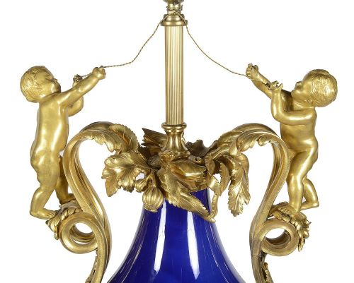 FRENCH SEVRES LOUIS XVI STYLE VASE LAMP LATE 19TH CENTURY - ADDITIONAL PHOTO 2
