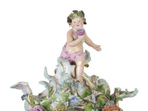 MEISSEN CLOCK GARNITURE 19TH CENTURY - ADDITIONAL PHOTO 1
