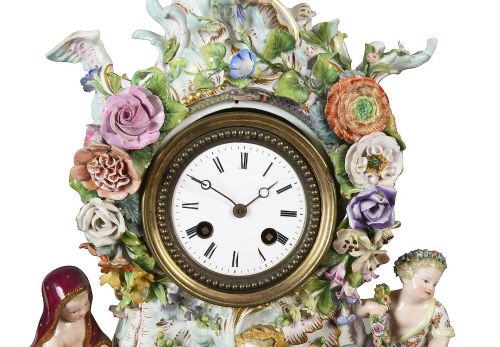 MEISSEN CLOCK GARNITURE 19TH CENTURY - ADDITIONAL PHOTO 2