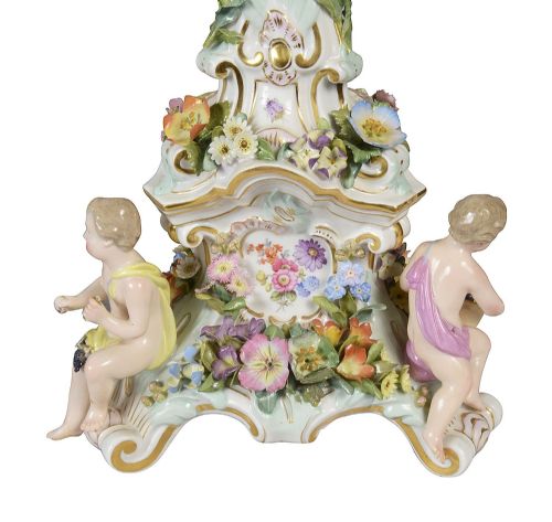 MEISSEN CLOCK GARNITURE 19TH CENTURY - ADDITIONAL PHOTO 8