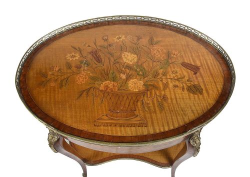 FRENCH INLAID SIDE TABLE CIRCA 1880 - ADDITIONAL PHOTO 1