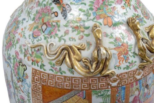 LARGE 19TH CENTURY CANTONESE ROSE MEDALLION VASE - ADDITIONAL PHOTO 5