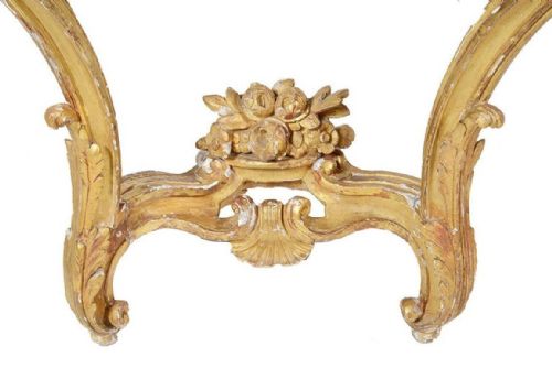 FRENCH 18H CENTURY CARVED GILTWOOD MARBLE TOPPED CONSOLE TABLE - ADDITIONAL PHOTO 4