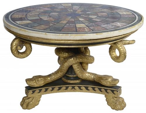LARGE REGENCY PERIOD SPECIMEN MARBLE CENTRE TABLE CIRCA 1820