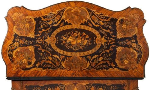 LOUIS XVI STYLE FRENCH WALNUT MARQUETRY INLAID CARD TABLE - ADDITIONAL PHOTO 5