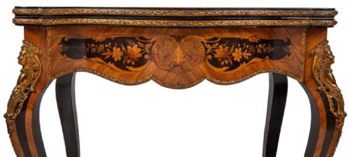 LOUIS XVI STYLE FRENCH WALNUT MARQUETRY INLAID CARD TABLE - ADDITIONAL PHOTO 6