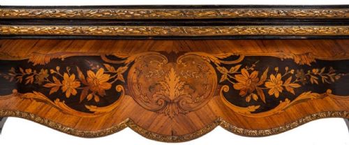 LOUIS XVI STYLE FRENCH WALNUT MARQUETRY INLAID CARD TABLE - ADDITIONAL PHOTO 7