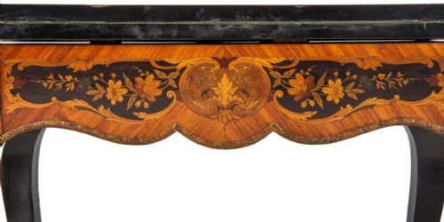 LOUIS XVI STYLE FRENCH WALNUT MARQUETRY INLAID CARD TABLE - ADDITIONAL PHOTO 11