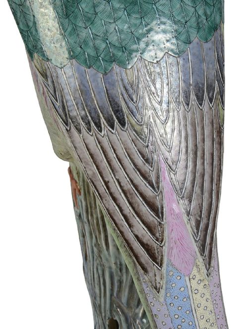 CHINESE FAMILLE ROSE PHEASANT CIRCA 1880 56CM - ADDITIONAL PHOTO 7